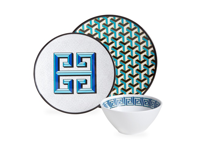 ジョナサンアドラー(JONATHAN ADLER) Dinner plate,Blue/Orangeの写真