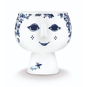 BJORN WIINBLAD FLOWER POT with foot BLUEの写真