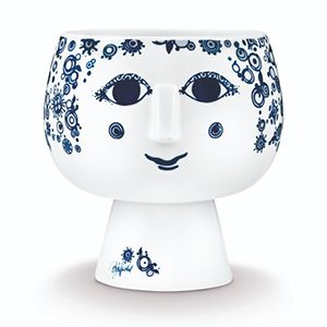 BJORN WIINBLAD FLOWER POT with foot BLUE Lの写真