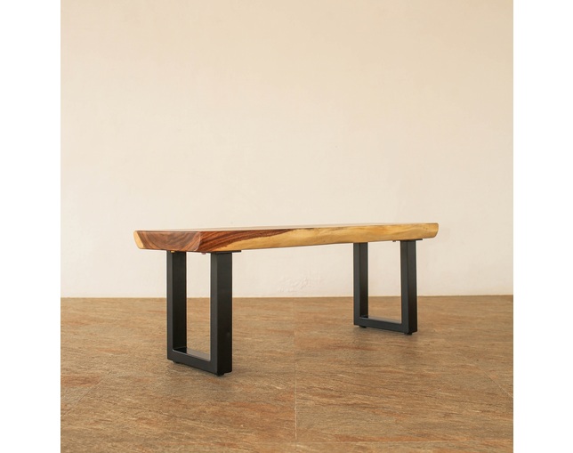 Alam Sari(アラム サリ) Solid Wood Dining Bench Monkeypod Woodの写真