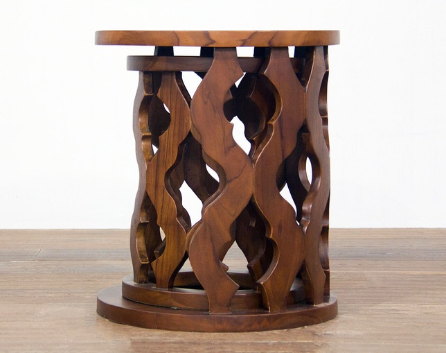 asri(アスリー) Carved Side Table-Setの写真