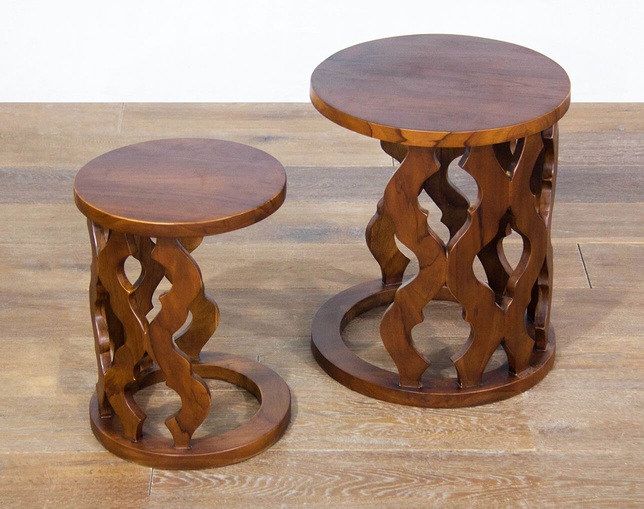 asri(アスリー) Carved Side Table-Setの写真