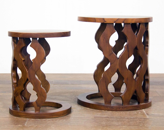 asri(アスリー) Carved Side Table-Setの写真