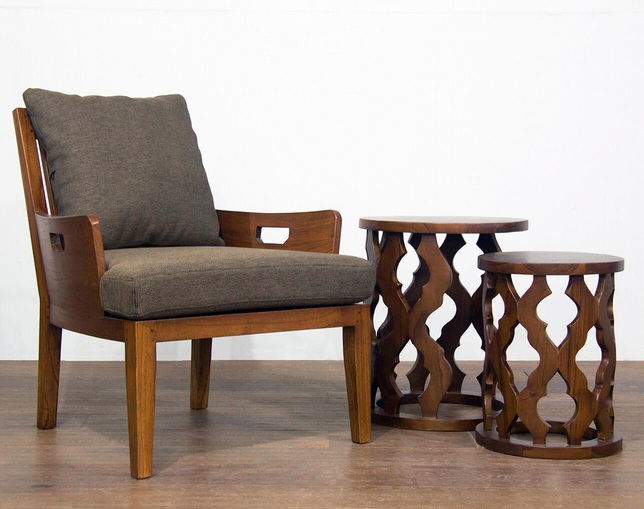 asri(アスリー) Carved Side Table-Aの写真