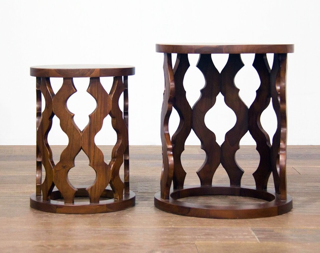 asri(アスリー) Carved Side Table-Bの写真