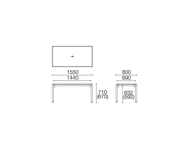 EDDA Dining Table 155　DT30205Q-EL000の写真