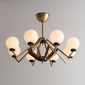 COMPLEX UNIVERSAL FURNITURE SUPPLY 1950’S Milk Glass Ball Eight Arm Chandelierの写真
