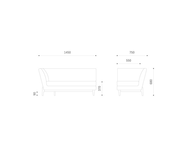 平田椅子製作所 PISOLINO Sofa 2P(片肘）の写真