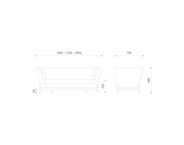 平田椅子製作所 PISOLINO Sofa 2.5Pの写真