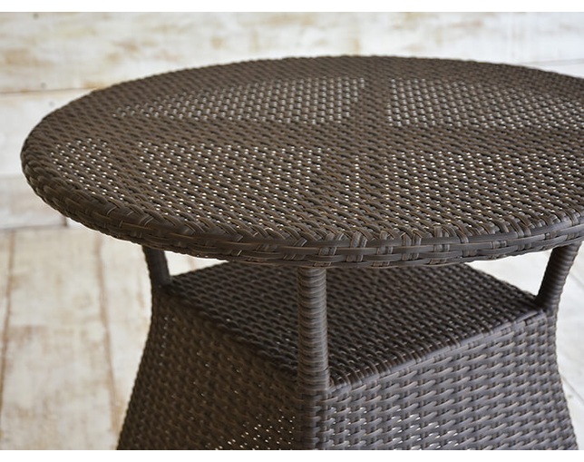 TUBAN Synthetic Rattan Round Cafe Tableの写真