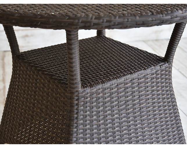 TUBAN Synthetic Rattan Round Cafe Tableの写真