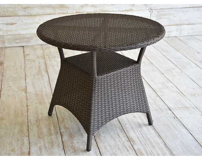 TUBAN Synthetic Rattan Round Cafe Tableの写真