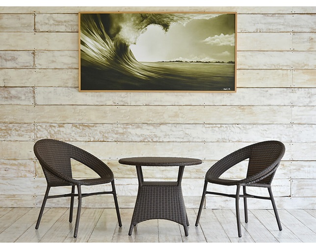 TUBAN Synthetic Rattan Round Cafe Tableの写真