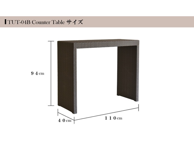 TUBAN Synthetic Rattan Counter Tableの写真