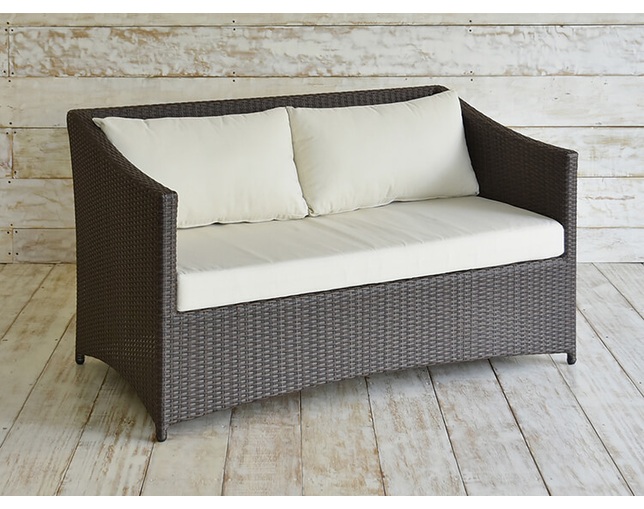 TUBAN Synthetic Rattan Curved Sofa 2Pの写真