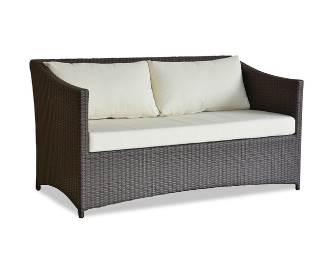 TUBAN Synthetic Rattan Curved Sofa 2Pの写真