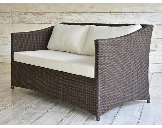 TUBAN Synthetic Rattan Curved Sofa 2Pの写真
