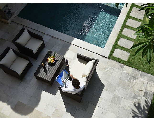 TUBAN Synthetic Rattan Curved Sofa 2Pの写真