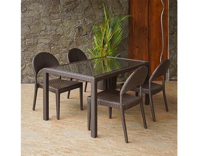 TUBAN 【受注生産品】Synthetic Rattan Dining Tableの写真