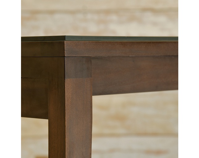 MITRA Water Hyacinth Dining Table with Glassの写真