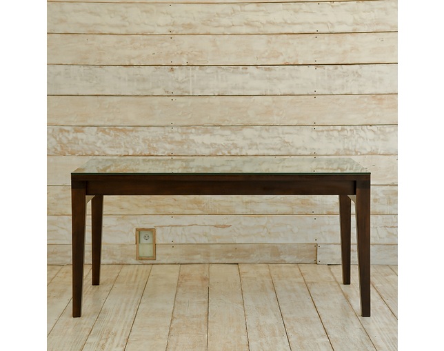 MITRA Water Hyacinth Dining Table with Glassの写真