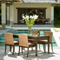 MITRA Water Hyacinth Dining Table with Glass & Carving Woodの写真