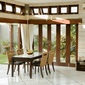 MITRA Water Hyacinth Dining Table with Glass & Carving Woodの写真