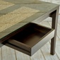 MITRA Water Hyacinth Dining Table with Glass & Carving Woodの写真