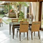 MITRA Water Hyacinth Dining Table with Glass & Carving Woodの写真