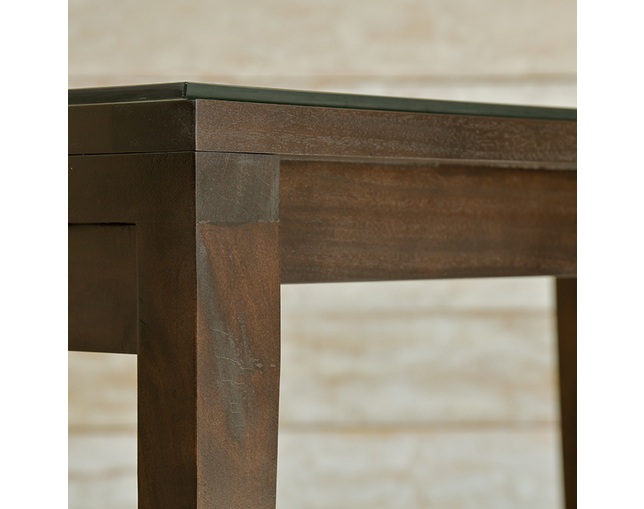 MITRA Water Hyacinth Dining Table with Glass & Carving Woodの写真