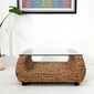 MITRA Water Hyacinth Low Table with Glassの写真