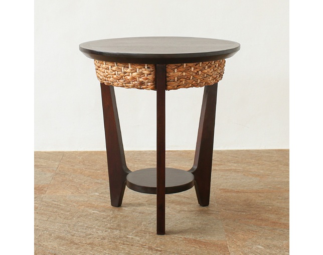 MITRA Water Hyacinth Round Side Tableの写真