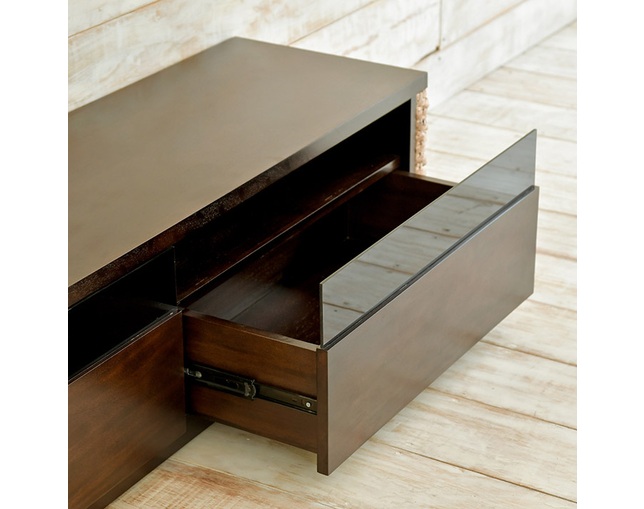 MITRA Water Hyacinth TV Board 3 Drawers & Acrylic Glassの写真