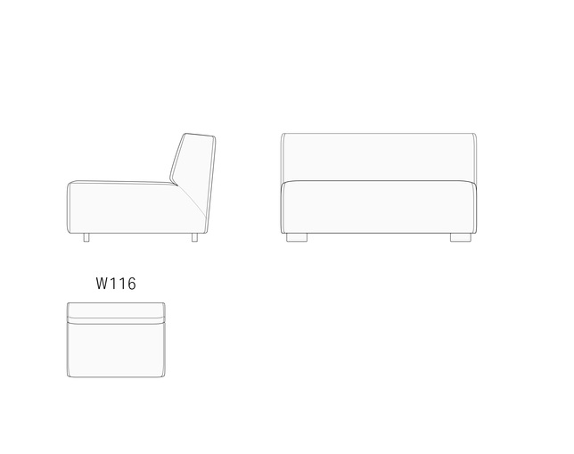 NOUS PROJECTS BARIS Armless Sofaの写真