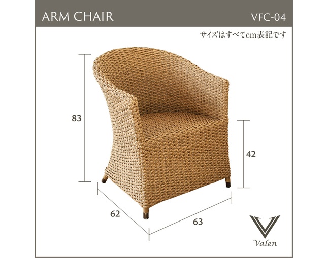 Valen Synthetic Hyacinth Arm Chairの写真