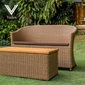 Valen Synthetic Hyacinth Arm Sofa Benchの写真