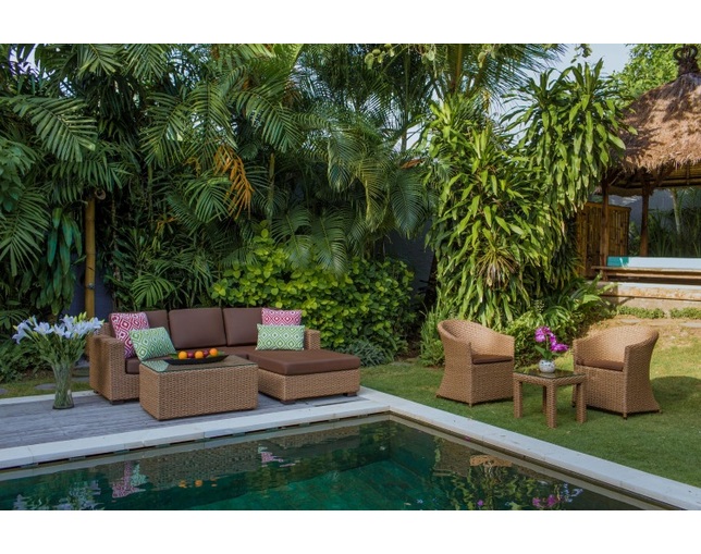 Valen Synthetic Hyacinth Square Side Tableの写真