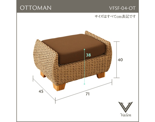 Valen Synthetic Hyacinth Ottomanの写真