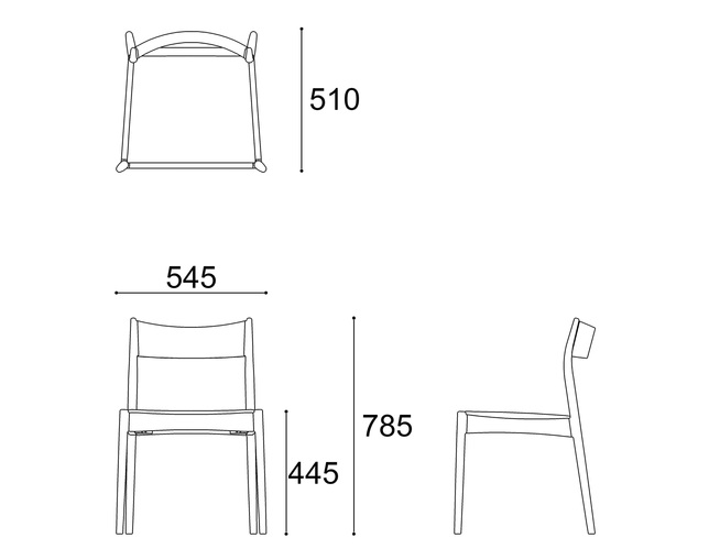 MILE STONE DINING CHAIR type.1 BKの写真