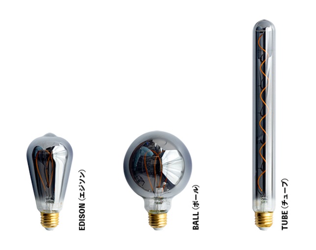gram eight カーブ　エジソン　LEDデコレーション電球　E26の写真