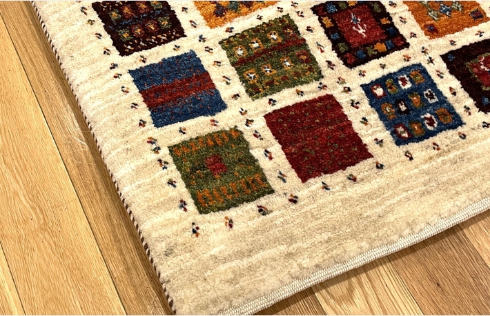 ペルシャ絨毯 ギャッベ 38x40cm 座布団 手織り ウール100%
